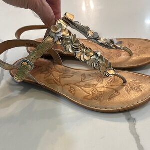 Gold Floral Women's Sandals